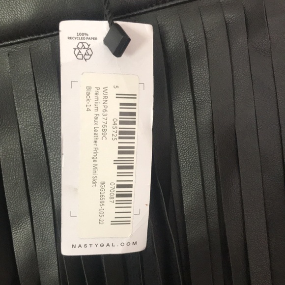 NEW Nasty Gal Faux Leather Fringe Tassel Mini Skirt. - Picture 5 of 8